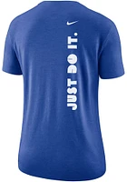 Nike Pitt Panthers Womens Blue Small Logo Triblend Short Sleeve T-Shirt