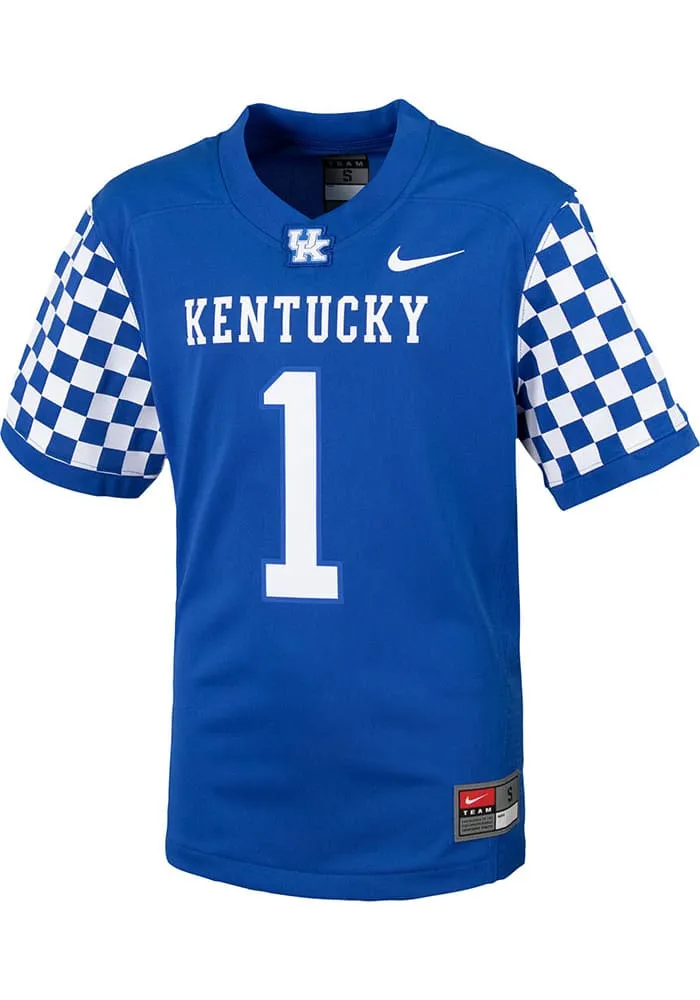 Nike Kentucky Wildcats Youth Blue Replica No 1 Design Football Jersey