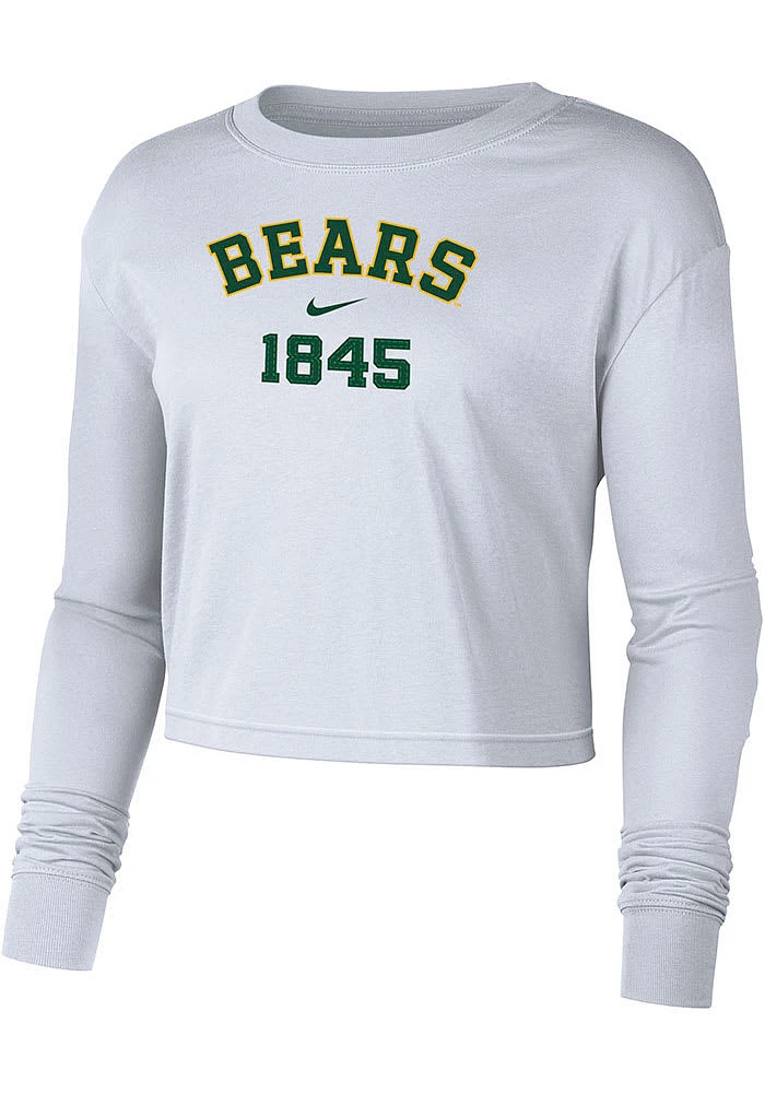 Nike Baylor Bears Womens White Dri-FIT Cotton Crop LS Tee