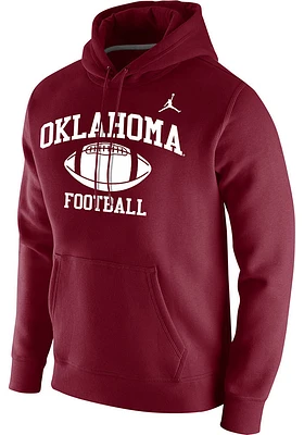 Nike Oklahoma Sooners Mens Crimson Football Jordan Long Sleeve Hoodie
