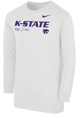 Nike K-State Wildcats Youth White SL Team Issue Long Sleeve T-Shirt