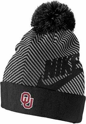 Nike Oklahoma Sooners Black Futura Pom Beanie Mens Knit Hat