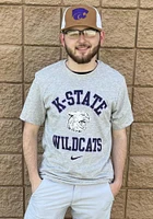 Nike K-State Wildcats Grey Dri FIT Cotton Short Sleeve T Shirt