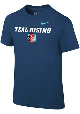 Nike KC Current Boys Navy Blue Team Mantra Short Sleeve T-Shirt
