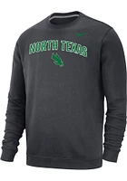 Nike North Texas Mean Green Mens Grey Club Fleece Long Sleeve Crew Sweatshirt