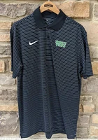 Nike North Texas Mean Green Mens Black Stadium Stripe Short Sleeve Polo
