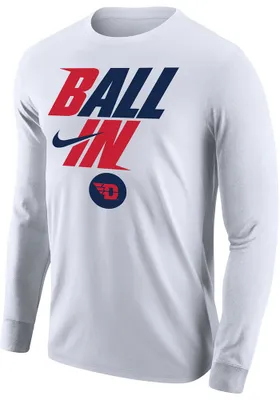 Nike Dayton Flyers White Ball Bench Long Sleeve T Shirt