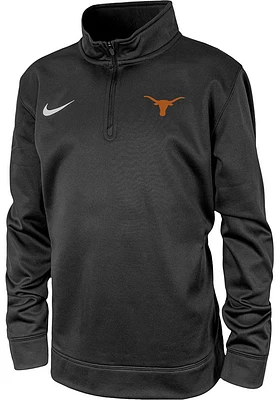 Nike Texas Longhorns Youth Black Therma Long Sleeve Quarter Zip Shirt