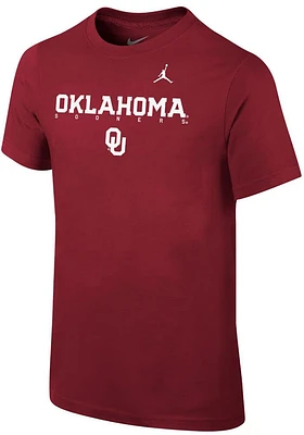 Nike Oklahoma Sooners Youth Crimson Wordmark JM Short Sleeve T-Shirt