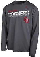 Nike Oklahoma Sooners Youth Charcoal Streak Wordmark JM Long Sleeve T-Shirt
