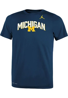 Nike Michigan Wolverines Boys Blue Legend Issue Short Sleeve T-Shirt