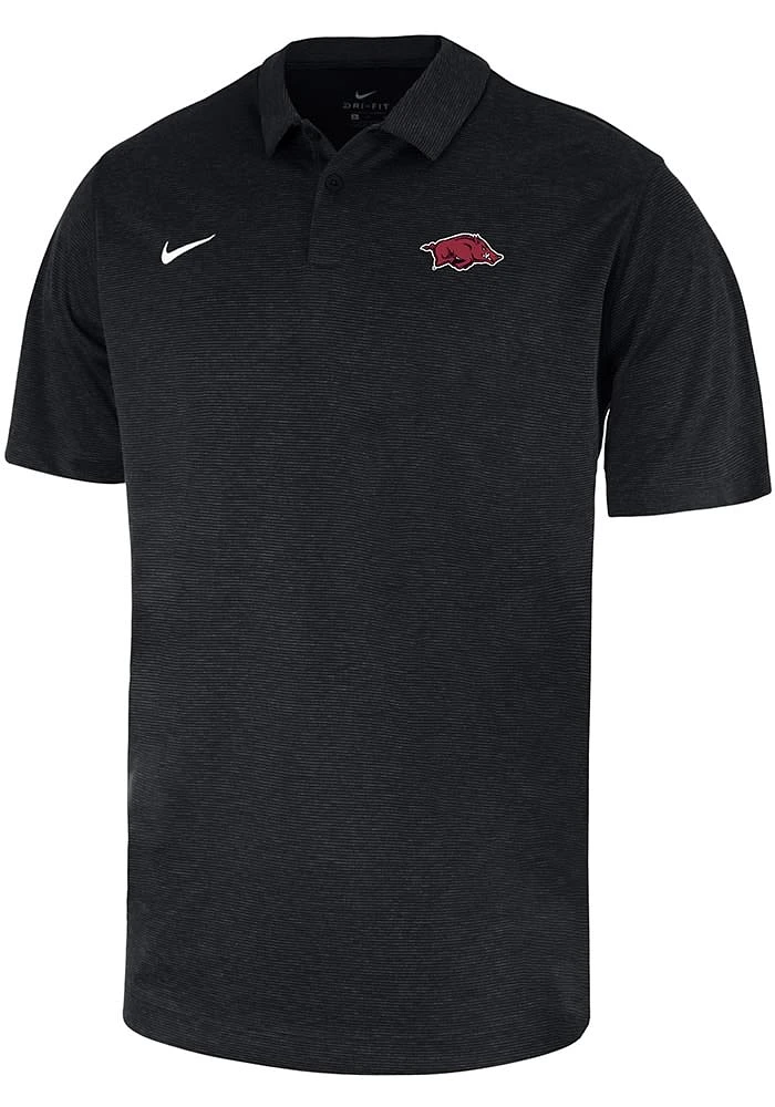 Nike Arkansas Razorbacks Mens Black Heather Short Sleeve Polo