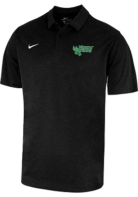 Nike North Texas Mean Green Mens Black Heather Short Sleeve Polo