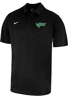 Nike North Texas Mean Green Mens Black Heather Short Sleeve Polo