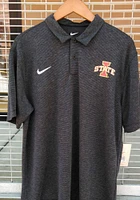 Nike Iowa State Cyclones Mens Black Heather Short Sleeve Polo