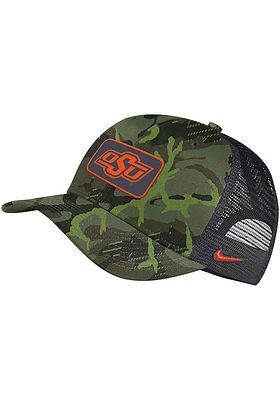 Nike Oklahoma State Cowboys Camo C99 Military Trucker Adjustable Hat - Green