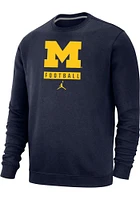 Nike Michigan Wolverines Mens Jordan Football Long Sleeve Crew Sweatshirt