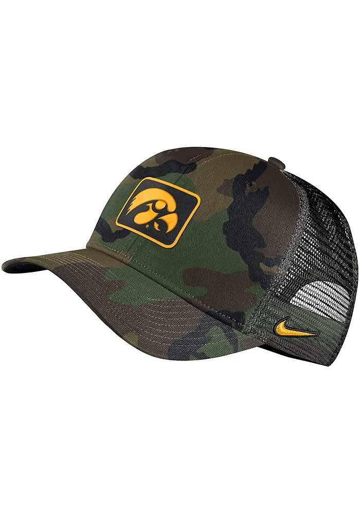 Nike Iowa Hawkeyes C99 Camo Trucker Adjustable Hat - Green