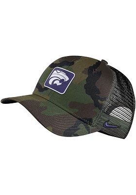 Nike K-State Wildcats C99 Camo Trucker Adjustable Hat - Green