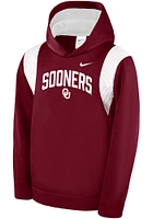 Nike Oklahoma Sooners Youth Crimson SL Therma Ach Long Sleeve Hoodie
