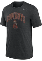 Nike Oklahoma State Cowboys Black Triblend Arch Mascot Vault Short Sleeve Fashion T Shirt