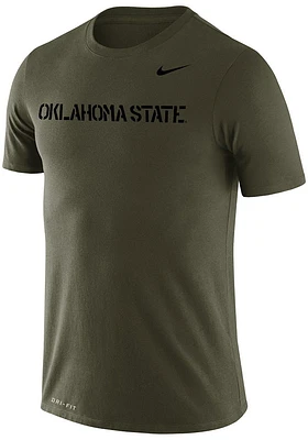 Nike Oklahoma State Cowboys Olive DriFIT Legend Arch Name Short Sleeve T Shirt