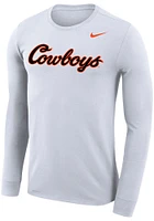 Nike Oklahoma State Cowboys White DriFIT Legend Script Long Sleeve T-Shirt