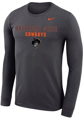 Nike Oklahoma State Cowboys Grey DriFIT Legend Phantom Pete Logo Long Sleeve T-Shirt