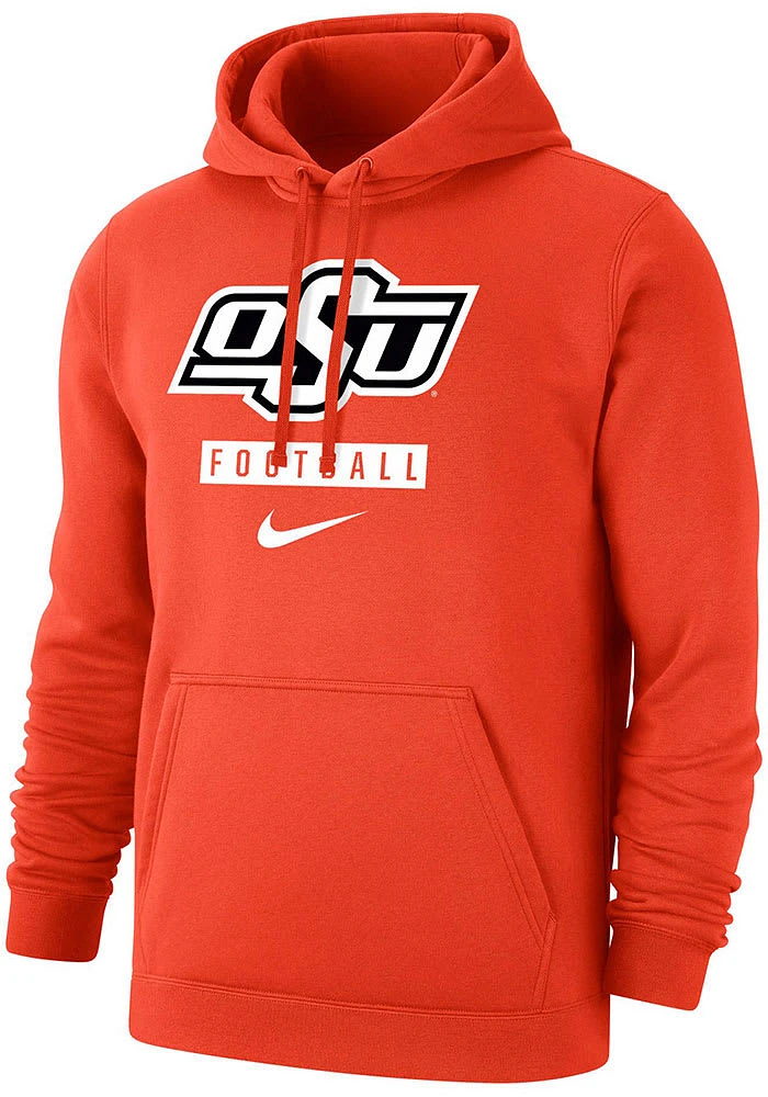 Nike Oklahoma State Cowboys Mens Football Club Fleece Long Sleeve Hoodie