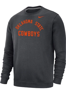 Nike Oklahoma State Cowboys Mens Club Fleece Arch Name Long Sleeve Crew Sweatshirt