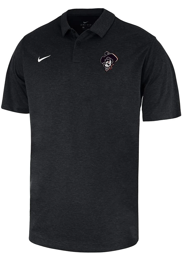 Nike Oklahoma State Cowboys Mens Black Heather Phantom Pete Short Sleeve Polo