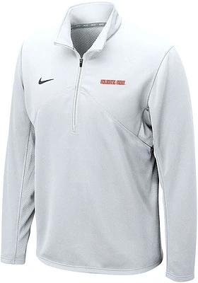 Nike Oklahoma State Cowboys Mens White DriFIT Training Script Long Sleeve Qtr Zip Pullover