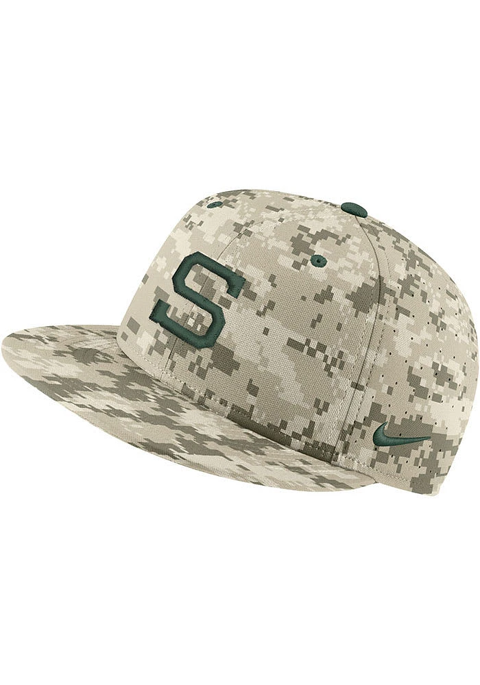 Nike Michigan State Spartans Mens Tan Aero True On-Field Baseball Classic Fitted Hat