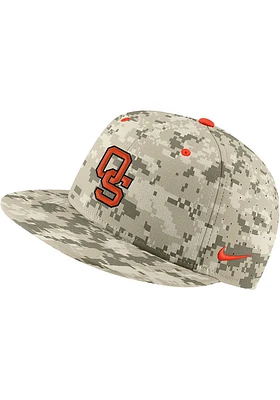 Nike Oklahoma State Cowboys Mens Tan Aero True On-Field Baseball Fitted Hat