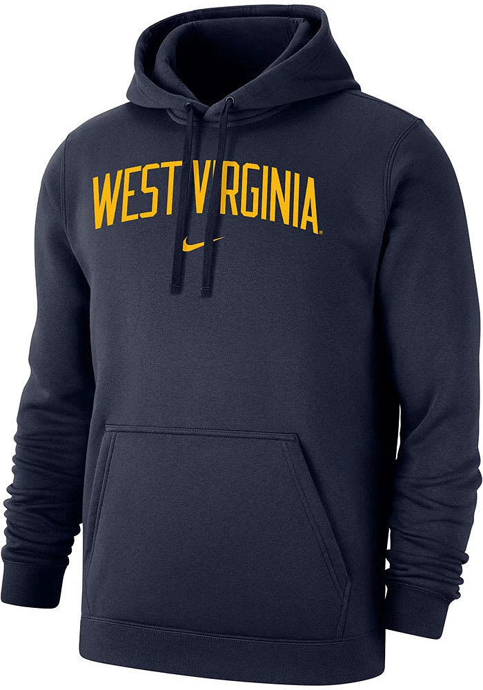 Nike West Virginia Mountaineers Mens Navy Blue Arch Name Long Sleeve Hoodie