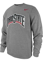 Nike Ohio State Buckeyes Mens Black School Wordmark Long Sleeve Crew Sweatshirt