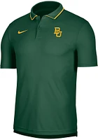Nike Baylor Bears Mens Green Coach Short Sleeve Polo