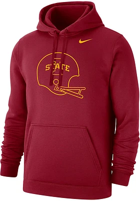 Nike Iowa State Cyclones Mens Cardinal Football Helmet Long Sleeve Hoodie
