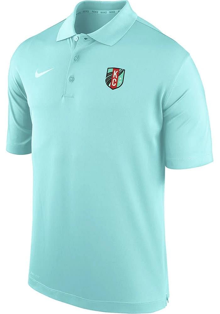 Nike KC Current Mens Teal Primary Logo Short Sleeve Polo