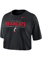 Nike Cincinnati Bearcats Womens Black Crop Logo Short Sleeve T-Shirt