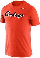 Nike Oklahoma State Cowboys Orange Legend Script Short Sleeve T Shirt
