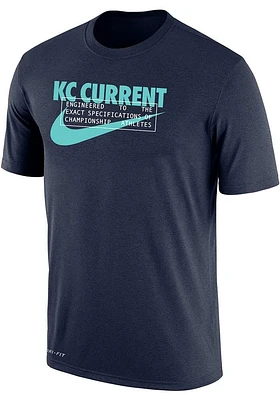 Nike KC Current Navy Blue Engineered Short Sleeve T Shirt