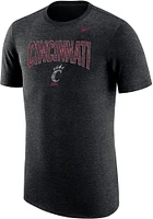 Nike Cincinnati Bearcats Black Triblend Distressed Arch Mascot Short Sleeve Fashion T Shirt