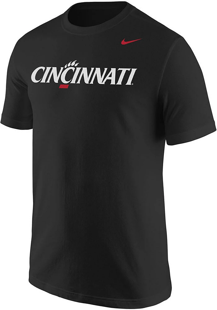 Nike Cincinnati Bearcats Black Wordmark Graphic Short Sleeve T Shirt