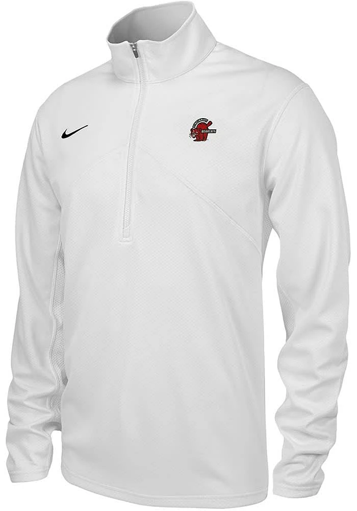 Nike Cincinnati Bearcats Mens White Vintage Bearcat Long Sleeve Qtr Zip Pullover