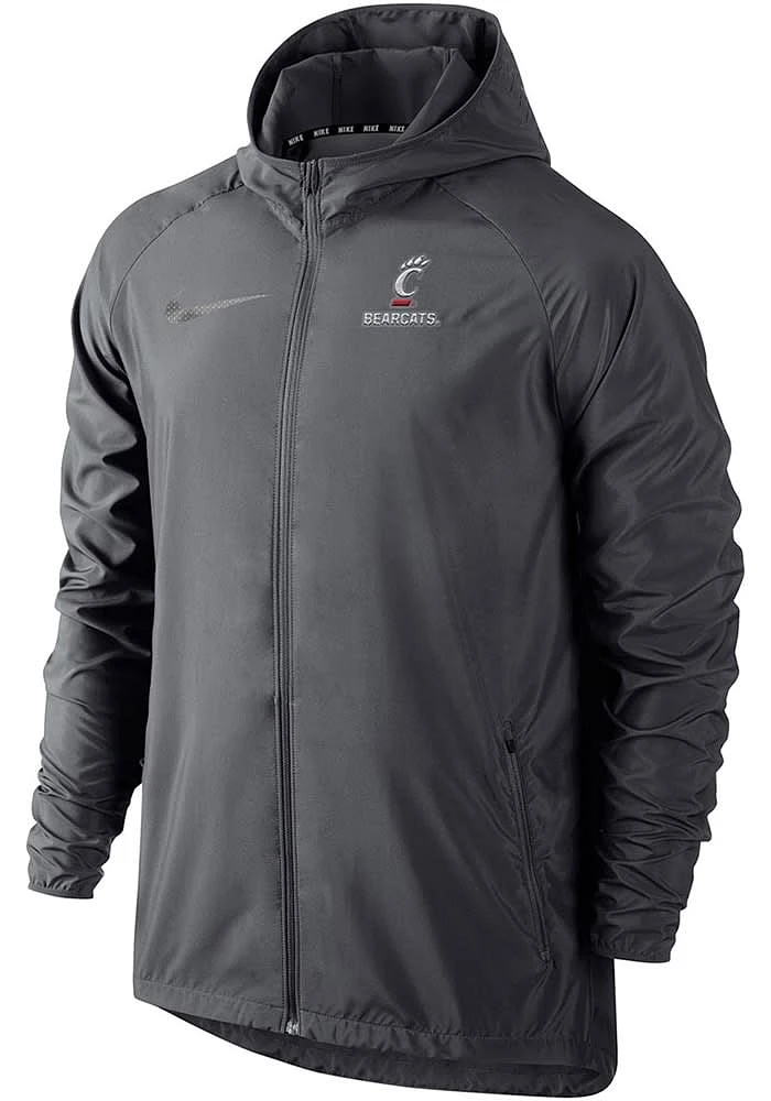 Nike Cincinnati Bearcats Mens Grey Essential Jacket Flat Name Light Weight