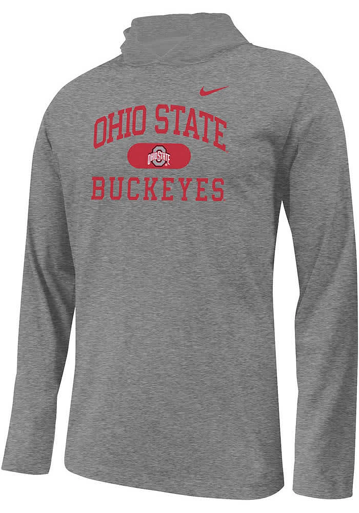 Nike Ohio State Buckeyes Youth Grey Authentic Lt Weight Long Sleeve Hoodie