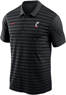 Nike Cincinnati Bearcats Mens DriFIT Victory Stripe Short Sleeve Polo