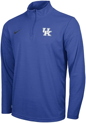 Nike Kentucky Wildcats Mens Blue Primary Logo Left Chest Intensity Long Sleeve Qtr Zip Pullover