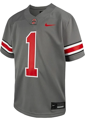 Nike Ohio State Buckeyes Youth Grey Alternate 2 No 1 Football Jersey